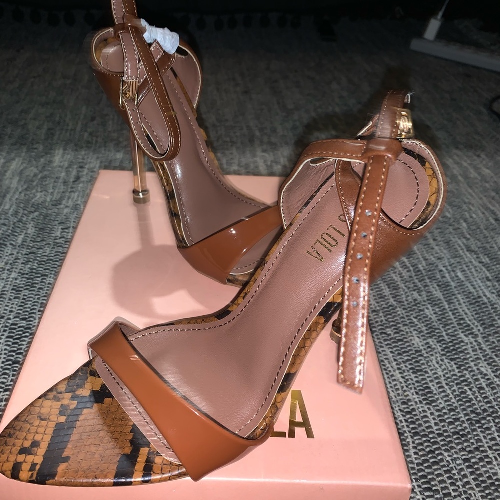 Brown/animal print heels